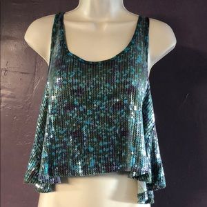 Free People Sequined Crop tank